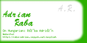 adrian raba business card